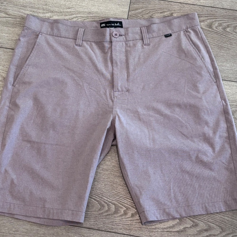 Travis Mathew Golf Shorts Mens 40 Purple Heathered Performance Casual Activewear